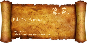 Mák Panna névjegykártya
